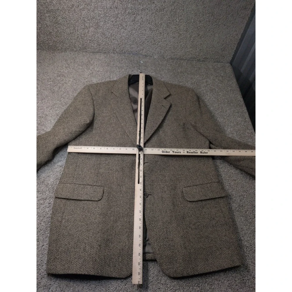 Nordstrom Harris‎ Tweed Wool Blazer Mens Brown Herringbone Sport Coat USA